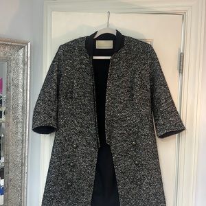 Rebecca Minkoff Virgin Wool/ Silk 3/4 long blazer